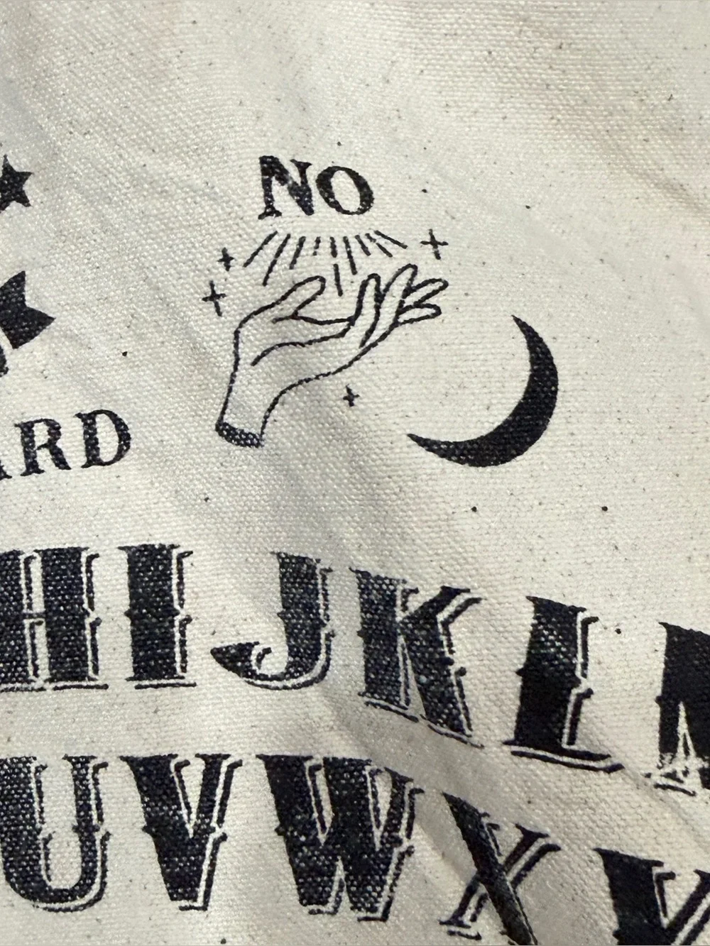 Ouija Mystic Spirit Board Ghost Unit Hunt Game Style Canvas Tote Bag Dividers